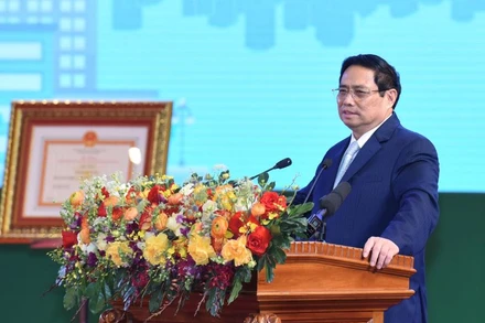 Thủ tướng Phạm Minh Chính phát biểu tại Lễ công bố Quyết định công nhận tỉnh Hải Dương hoàn thành nhiệm vụ xây dựng nông thôn mới. 