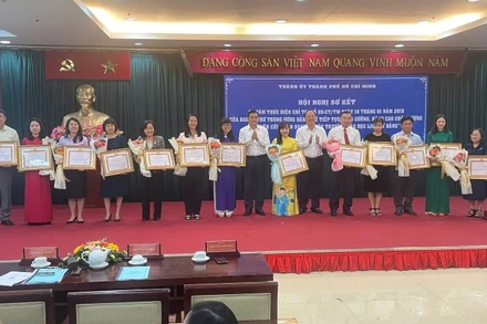 Các cá nhân, tập thể được Thành ủy Thành phố Hồ Chí Minh trao giấy khen có thành tích xuất sắc thực hiện Chỉ thị số 20-CT/TW.