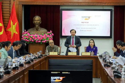 Cuộc họp báo đầu tiên về Liên hoan phim quốc tế Hà Nội lần thứ 6. (Ảnh: NAM NGUYỄN)