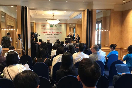 Buổi khai mạc Chợ Dự án làm phim. (Ảnh: Cục Điện ảnh cung cấp)