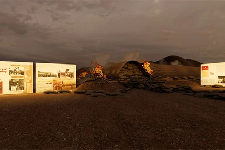 Hình ảnh trong Triển lãm 3D "Điện Biên theo dòng lịch sử qua tài liệu lưu trữ".