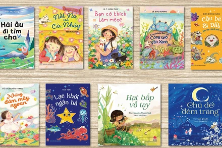 Những tác phẩm văn học Việt Nam được lựa chọn xuất bản qua cuộc thi Văn học Kim Đồng lần thứ Nhất. (Ảnh: NXB Kim Đồng)
