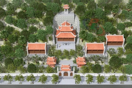 Phối cảnh tôn tạo, trùng tu đền Đuổm, xã Động Đạt, huyện Phú Lương, tỉnh Thái Nguyên.