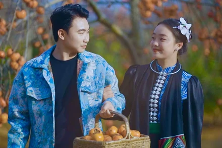 Một cảnh quay trong MV “Tây Bắc tình xuân”. (Ảnh: Ê-kíp cung cấp)