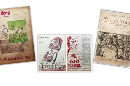 Một số tranh minh họa và bìa sách của nhạc sĩ Văn Cao.