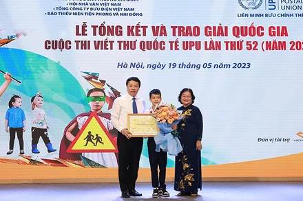 Em Đào Khương Duy, giải Nhất cuộc thi. (Ảnh: Ban tổ chức)