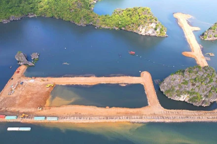 Hình ảnh dự án khu đô thị tại phường Quang Hanh nhìn từ trên cao. (Ảnh: Báo Tiền Phong)