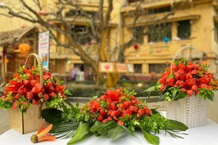 Hoa gạo ở Bảo tàng Lịch sử Quốc gia. (Ảnh: Bảo tàng cung cấp)