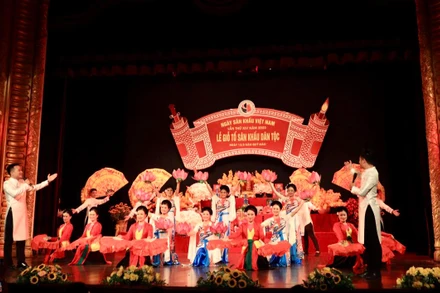 Một tiết mục biểu diễn chào mừng Ngày Sân khấu Việt Nam.