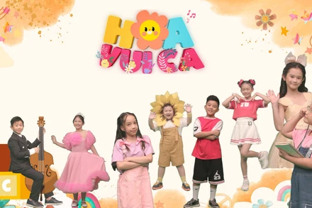 Dàn MC nhí tài năng của chương trình “Hoa vui ca”. (Ảnh: VTV)