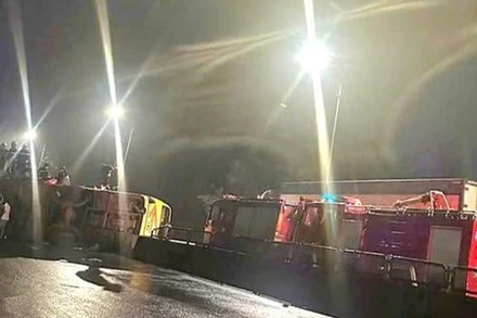 Hiện trường vụ tai nạn giao thông đặc biệt nghiêm trọng trên địa bàn tỉnh Phú Yên.