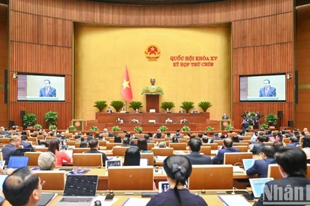 Quốc hội khóa XV khai mạc trọng thể Kỳ họp thứ 9 tại Hội trường Diên Hồng, nhà Quốc hội. (Ảnh: DUY LINH-BÙI GIANG)