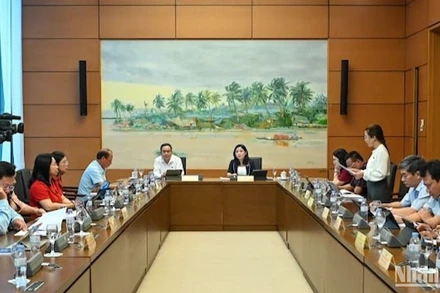 Đại biểu Quốc hội thảo luận ở tổ sáng 23/5. (Ảnh: BÙI GIANG)