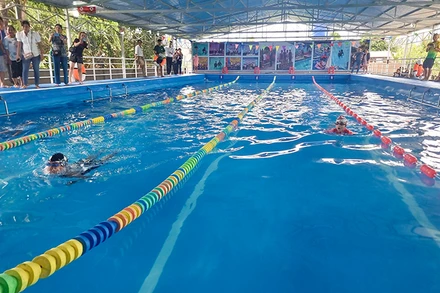 Vận động viên đang tham gia thi đấu. 