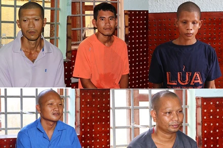 Công an Vĩnh Long bắt thêm 5 đối tượng liên quan đến hành vi vi phạm của Thạch Chanh Đa Ra. (Ảnh: Công an cung cấp)