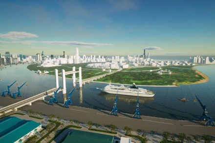 Phối cảnh cầu Thủ Thiêm 4 dạng cầu xoay cầu mở.