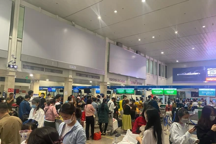 Hành khách làm thủ tục tại sân bay Tân Sơn Nhất ngày 4/2 (25 Tết).