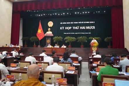 Kỳ họp thứ 20 Hội đồng nhân dân Thành phố Hồ Chí Minh. Ảnh Thế Anh