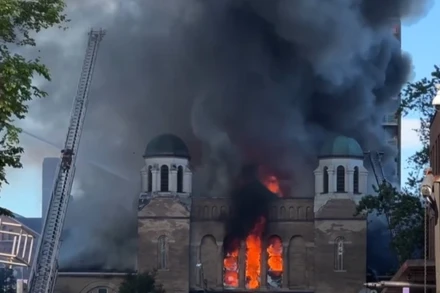 Nhà thờ St. Anne bị cháy rụi. Nguồn: CP24/TTXVN