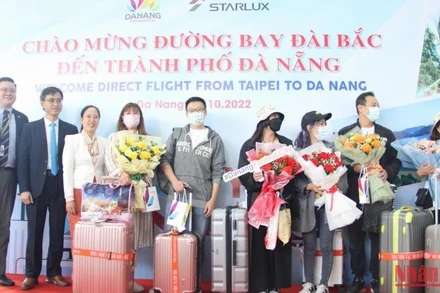 Đà Nẵng đón chuyến bay trực tiếp đến từ Đài Bắc sáng 28/10. 