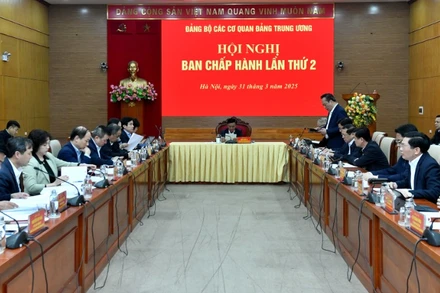 Ban Chấp hành Đảng bộ các cơ quan Đảng Trung ương tổ chức hội nghị Ban Chấp hành lần thứ 2. (Ảnh: ĐĂNG KHOA)