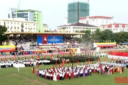 Toàn cảnh khai mạc Đại hội Thể dục thể thao tỉnh Thái Nguyên lần thứ 9, năm 2022.