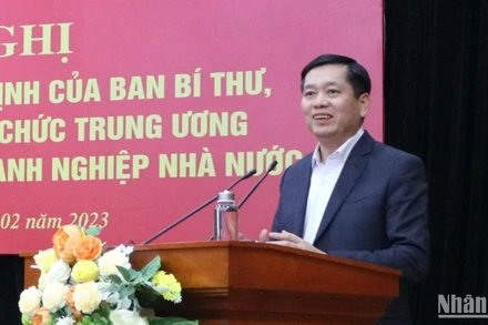 Đồng chí Nguyễn Long Hải phát biểu tại hội nghị.