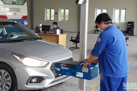 Hoạt động kiểm định tại Trung tâm Đăng kiểm 78.03D, xã An Chấn, huyện Tuy An, tỉnh Phú Yên.