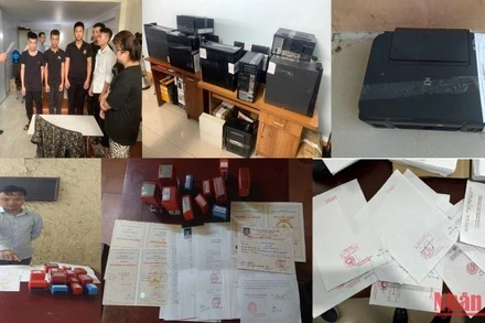 Tang vật và các đối tượng trong vụ án.