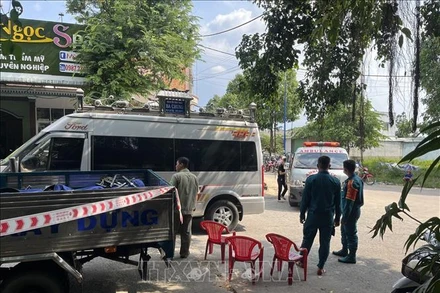 Hiện trường nơi xảy ra vụ việc. (Ảnh: TTXVN)