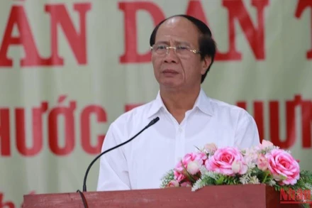 Phó Thủ tướng Lê Văn Thành phát biểu tại ngày hội Đại đoàn kết. 