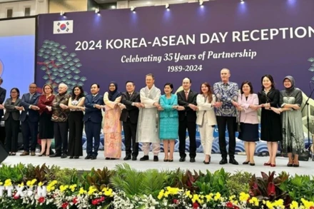 Đại diện Phái đoàn thường trực các nước tại ASEAN. (Ảnh: Đào Trang/TTXVN)