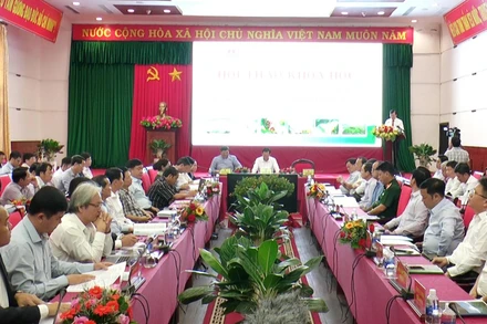 Toàn cảnh Hội thảo khoa học lấy ý kiến góp ý Quy hoạch tỉnh Đắk Nông thời kỳ 2021 -2030, tầm nhìn đến năm 2050. 