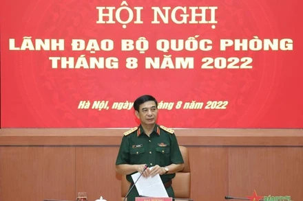 Đại tướng Phan Văn Giang phát biểu (Ảnh: QĐND)