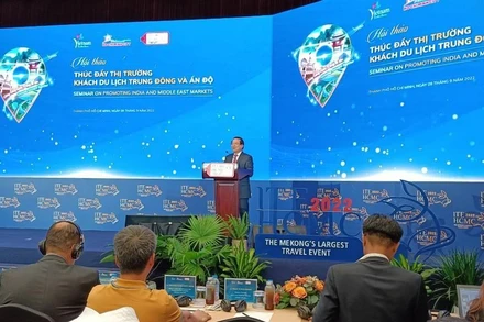 Phó Tổng cục trưởng Hà Văn Siêu phát biểu tại hội thảo. (Ảnh: Tổng cục Du lịch) 