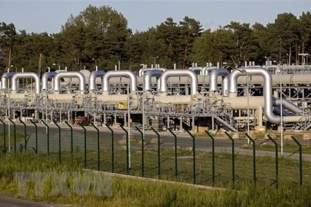 Đường ống dẫn khí đốt Dòng chảy phương Bắc 2 tại Lubmin, Đức ngày 7/9/2020. (Ảnh: AFP/TTXVN)