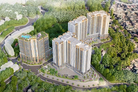 Phối cảnh dự án khu nhà ở xã hội thuộc khu dân cư đồi Ngân hàng, phường Hồng Hải và phường Cao Thắng, thành phố Hạ Long, Quảng Ninh. (Ảnh: Quang Thọ)