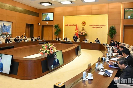 Phiên họp thứ 18 của Ủy ban Thường vụ Quốc hội ngày 13/12/2022 tại Nhà Quốc hội. (Ảnh: Duy Linh)