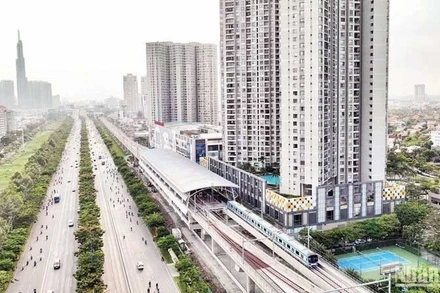 Tuyến metro số 1 Bến Thành-Suối Tiên, Thành phố Hồ Chí Minh. (Ảnh: THẾ ANH)