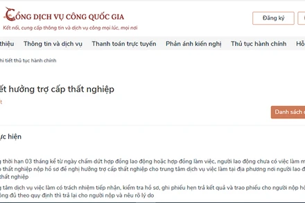 Tiếp nhận gần 72,5 nghìn trường hợp giải quyết hưởng trợ cấp thất nghiệp trực tuyến