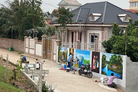 Một góc xã nông thôn mới Cổ Đô, huyện Ba Vì, Hà Nội.