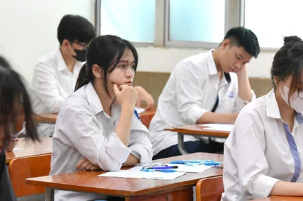 Học sinh Hà Nội tại kỳ thi tốt nghiệp trung học phổ thông năm 2023. (Ảnh: THÀNH ĐẠT)