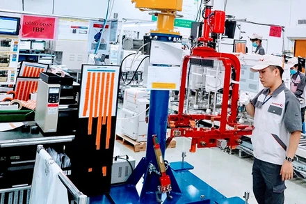 Người lao động tại doanh nghiệp ở Hải Phòng. (Ảnh: Quang Dũng)