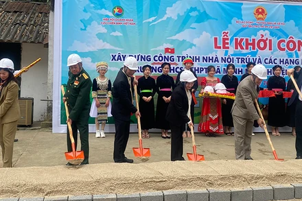 Khởi công nhà nội trú cho học sinh tại xã Minh Ngọc, huyện Bắc Mê, Hà Giang. (Ảnh: NFVC)