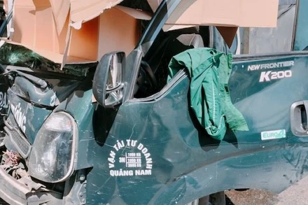 Hiện trường vụ tai nạn. Ảnh Công an cung cấp