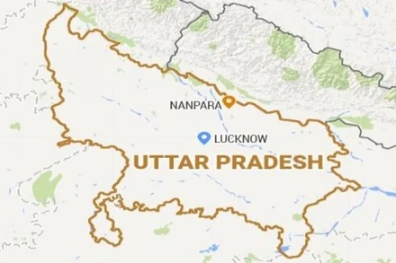 Vụ sập tòa nhà cao tầng xảy ra tại bang Uttar Pradesh. (Nguồn: India Posts)
