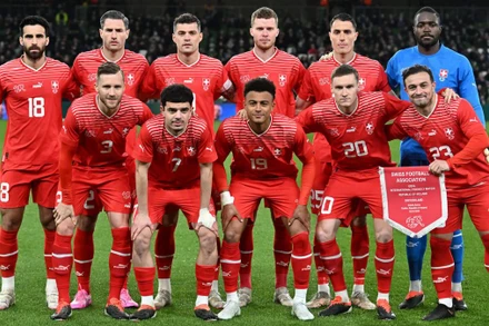 Đội hình ra quân của đội tuyển Thụy Sĩ tại vòng chung kết Euro 2024. (Ảnh: Getty Images)