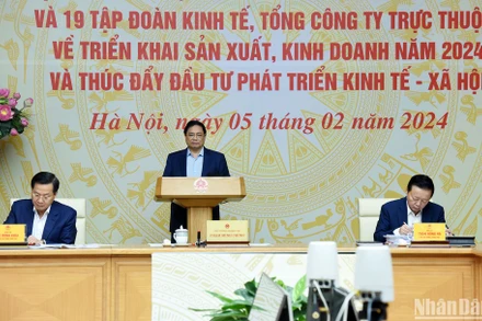Thủ tướng Phạm Minh Chính dự và chỉ đạo tại buổi làm việc với Ủy ban Quản lý vốn Nhà nước tại doanh nghiệp và 19 tập đoàn, tổng công ty.
