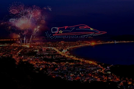 Mô phỏng Drone trên bầu trời Quy Nhơn (ảnh do đơn vị Loon Eyes Studio cung cấp).