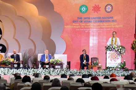 Phiên toàn thể của Hội thảo. (Ảnh: Tiến Lực/TTXVN)